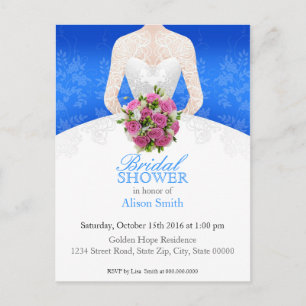 Bridal blue Shower invitation