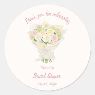 bridal bouquet bouquet of flowers pastel Asian  Classic Round Sticker