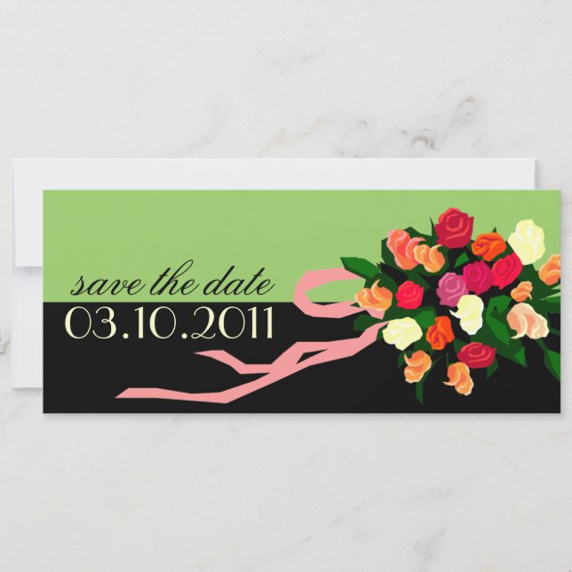 Bridal Bouquet Save the Date Announcement (Front)