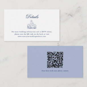 Bridal Bouquet Wedding Website QR Code Details  Enclosure Card
