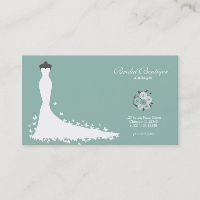 Bridal Boutique - Choose your background colour Business Card (Front)
