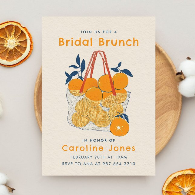 Bridal Branch & Lunch Watercolor Orange Juice  Invitation (Creator Uploaded)