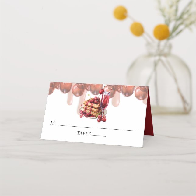 Bridal Bruch Spring Cherry Place Card (Front)