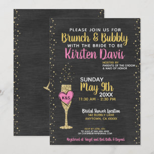 Bridal Brunch and Bubbly Bridal Shower Invitation