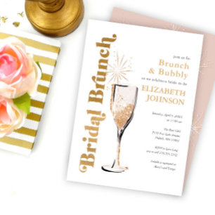 Bridal Brunch and Bubbly Bridal Shower Invitation