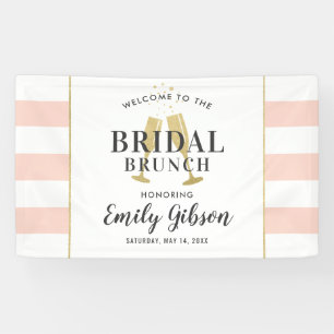 Bridal Brunch Blush Pink Champagne Toast Welcome Banner