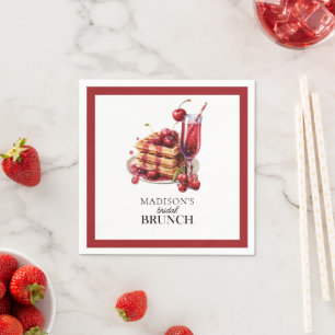 Bridal Brunch Cherry Celebration Custom Napkin