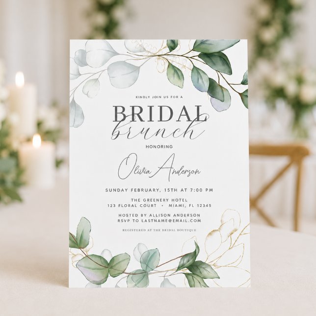 Bridal Brunch Eucalyptus Greenery Boho Rustic  Invitation (Creator Uploaded)
