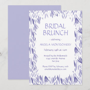 Bridal Brunch Lavender Leaves Pattern Invitation