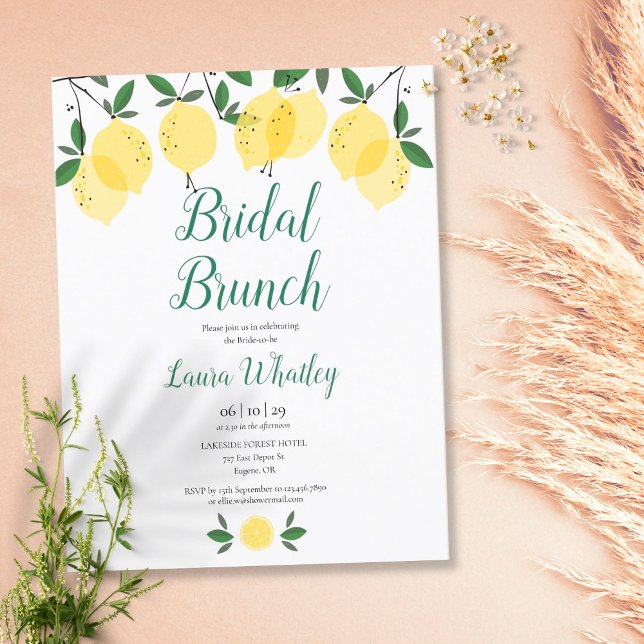 Bridal Brunch Lemon Bridal Shower Announcement Postcard (Creator Uploaded)