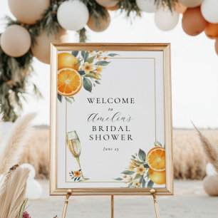 Bridal Brunch Orange Wedding Shower Welcome Sign
