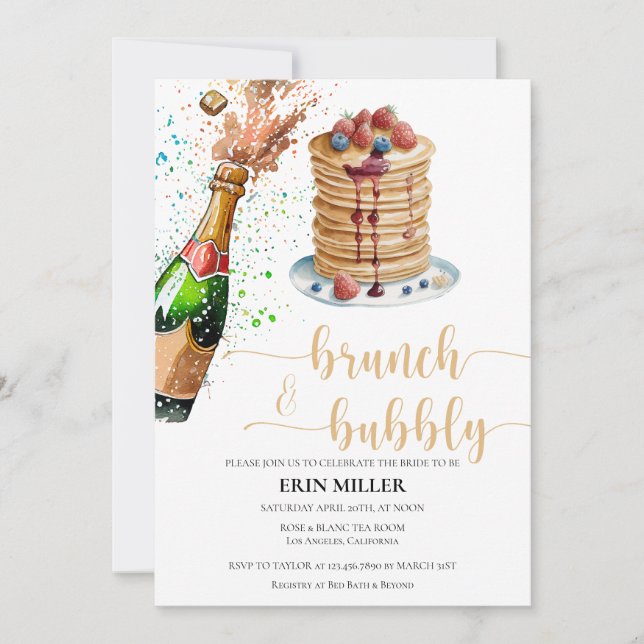  Bridal Brunch | Pancake Invitation (Front)
