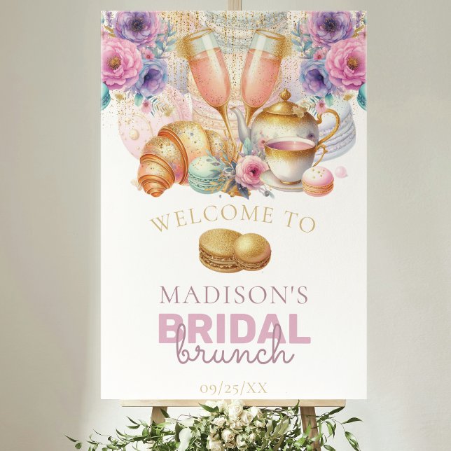 Bridal Brunch Pastel Pink Gold Custom Welcome Poster (Creator Uploaded)