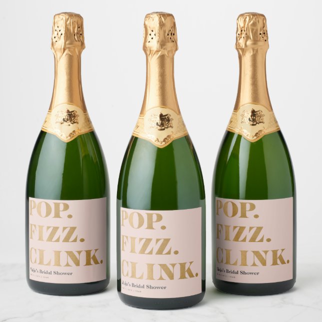 Bridal Brunch Pop Fizz Clink Sparkling Wine Labels (Bottles)