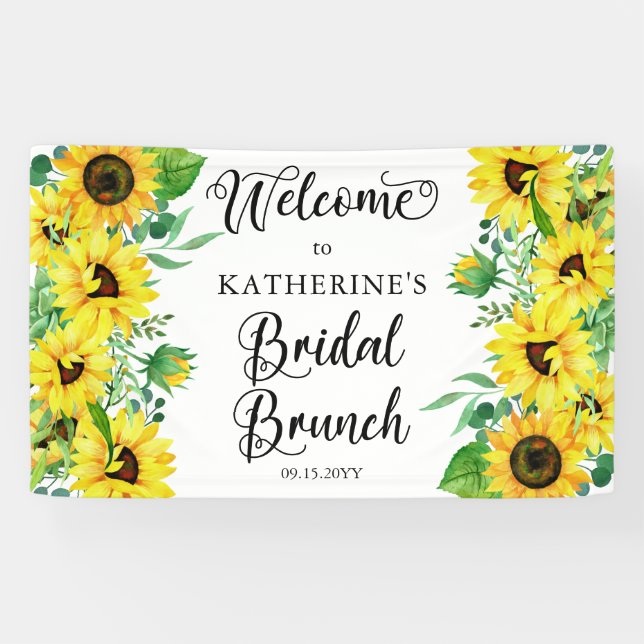 Bridal Brunch Shower Boho Sunflowers | Eucalyptus Banner (Horizontal)
