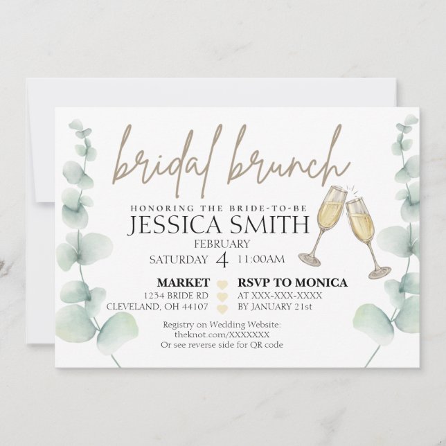 Bridal Brunch Shower Invitation (Front)