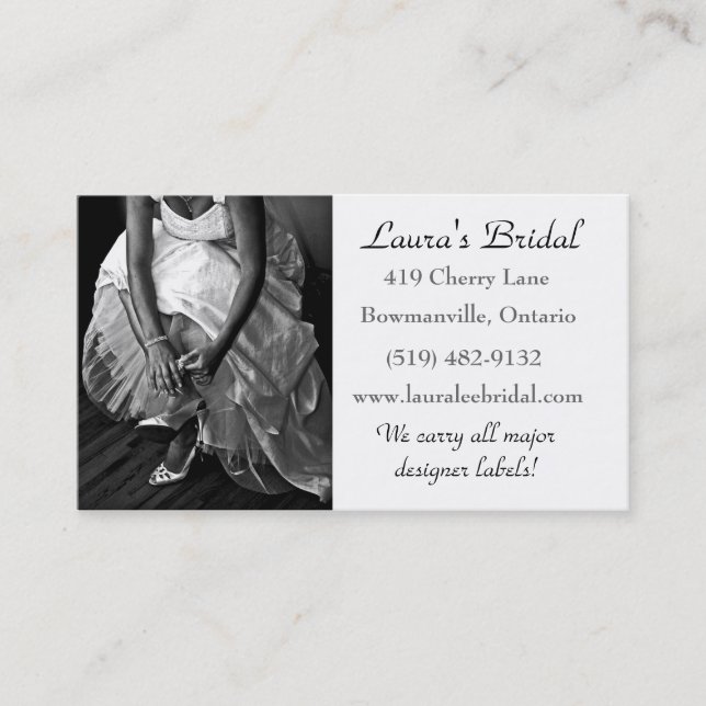 Bridal Business Card - Black & White (Front)