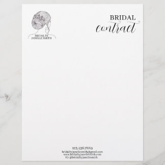 Bridal Contract Letterhead Salon Hair Makeup