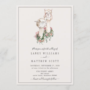 Bridal Couple Llama Unique Wedding Invitation
