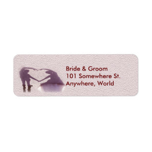 Bridal Couple Silhouette Heart in Sand Wedding