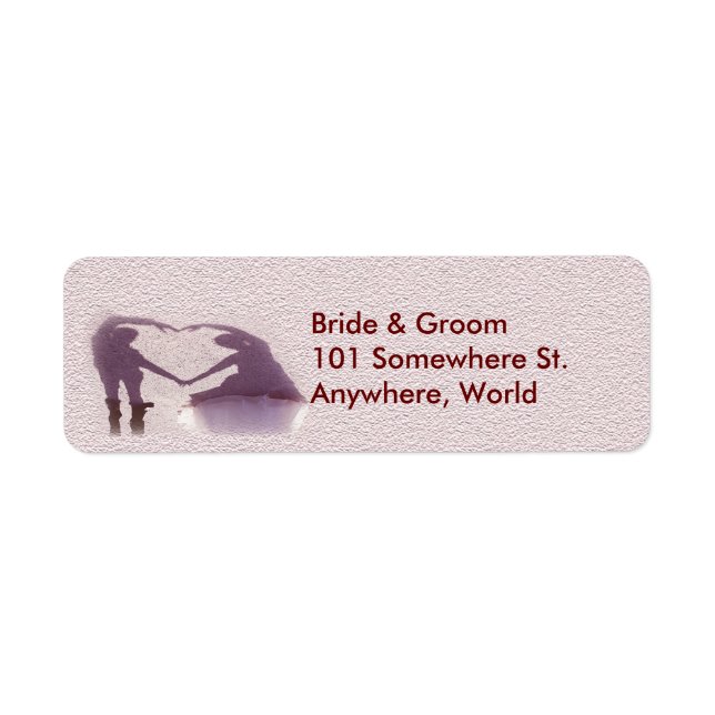 Bridal Couple Silhouette Heart in Sand Wedding (Front)