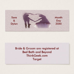 Bridal Couple Silhouette Heart Sand Registry Card