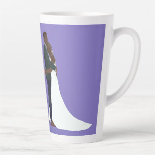 Bridal Couple, skin tones dark Latte Mug