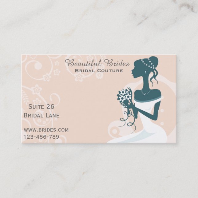 Bridal Couture, Bridal Wear, Wedding dress designs Business Card (Front)