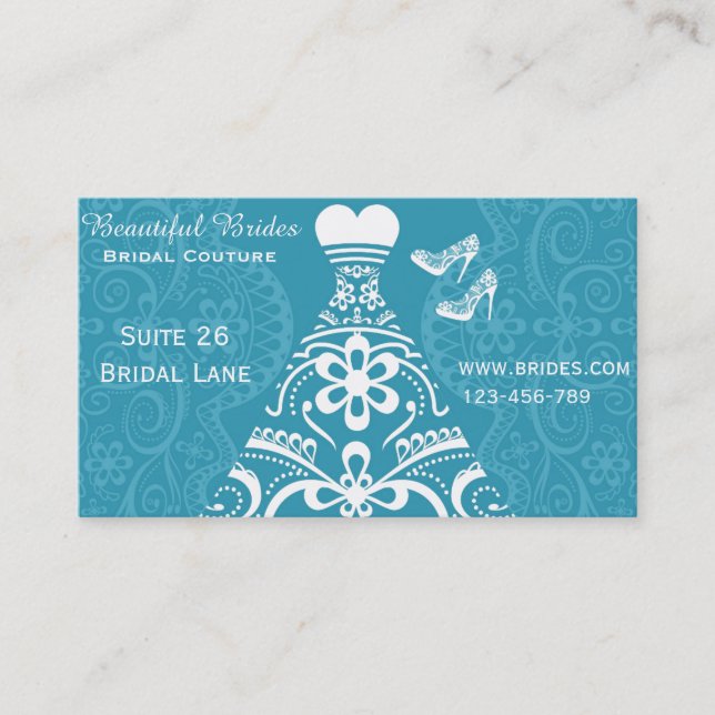 Bridal Couture, Bridal Wear, Wedding dress designs Business Card (Front)