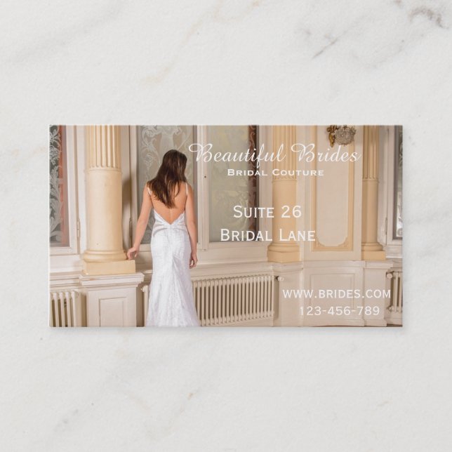 Bridal Couture, Bridal Wear, Wedding dress designs Business Card (Front)