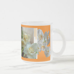 Bridal Crown Daffodils Design Frosted Glass Mug