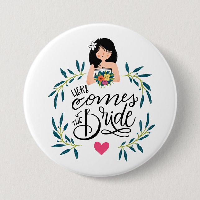 Bridal  Decor 7.5 Cm Round Badge (Front)