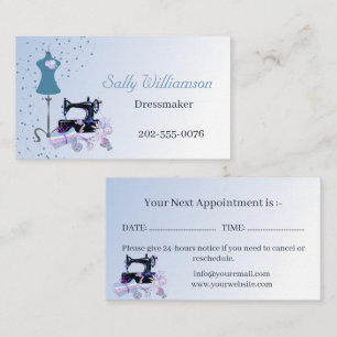 Bridal Dress Alterations Blue Appointment Card
