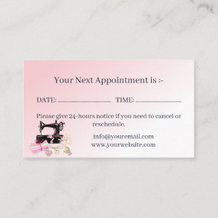 Bridal Dress Alterations Pink Appointment Card