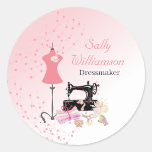 Bridal Dress Alterations Pink Business Classic Round Sticker