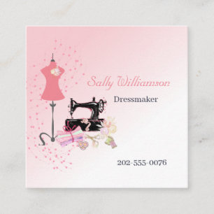 Bridal Dress Alterations Pink Square Business Card