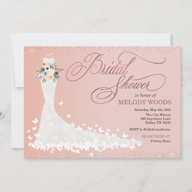 Bridal Dress Bridal Shower Invitation (Front)