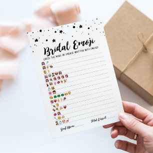 Bridal emoji game with Answers Bridal shower Card