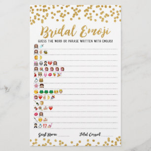 Bridal emoji game with Answers Bridal shower game