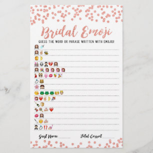 Bridal emoji game with Answers Bridal shower game