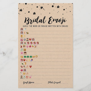 Bridal emoji game with Answers Bridal shower game