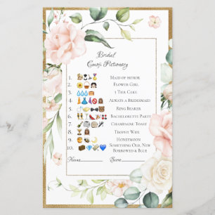 Bridal Emoji Pictionary Answers Sheet
