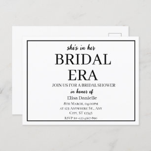Bridal Era Minimalist Modern Custom Bridal Shower Postcard