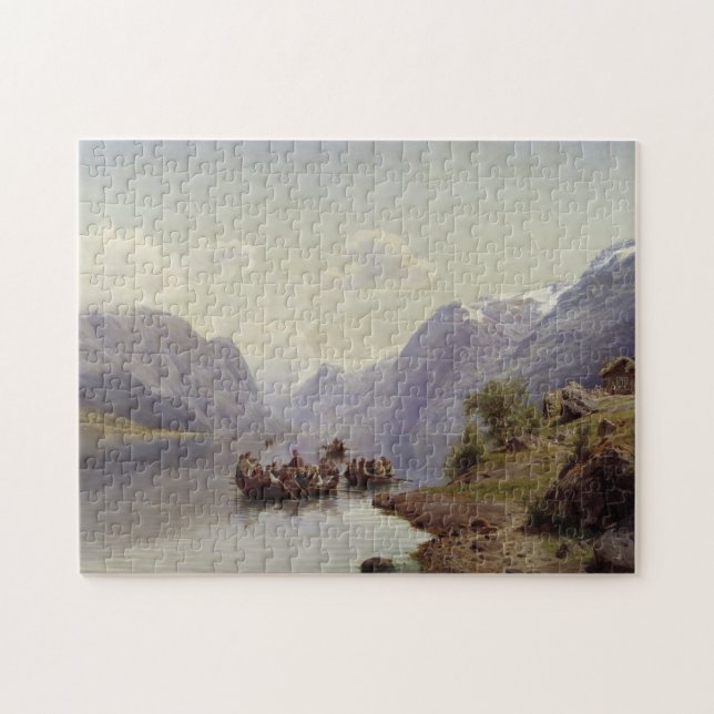 Bridal Escort on the Hardanger Fiord, 1865 Jigsaw Puzzle (Horizontal)