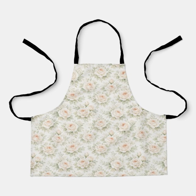 Bridal Floral Pattern Apron (Front)