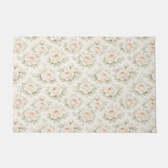 Bridal Floral Pattern Doormat (Front)