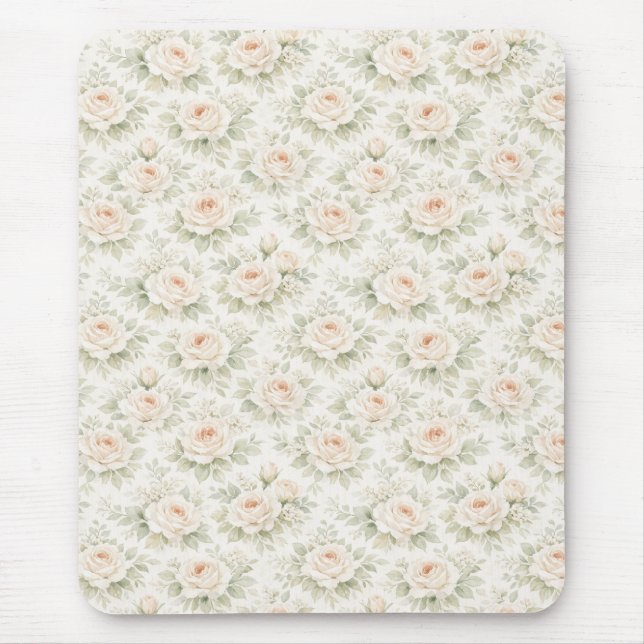 Bridal Floral Pattern Mouse Mat (Front)