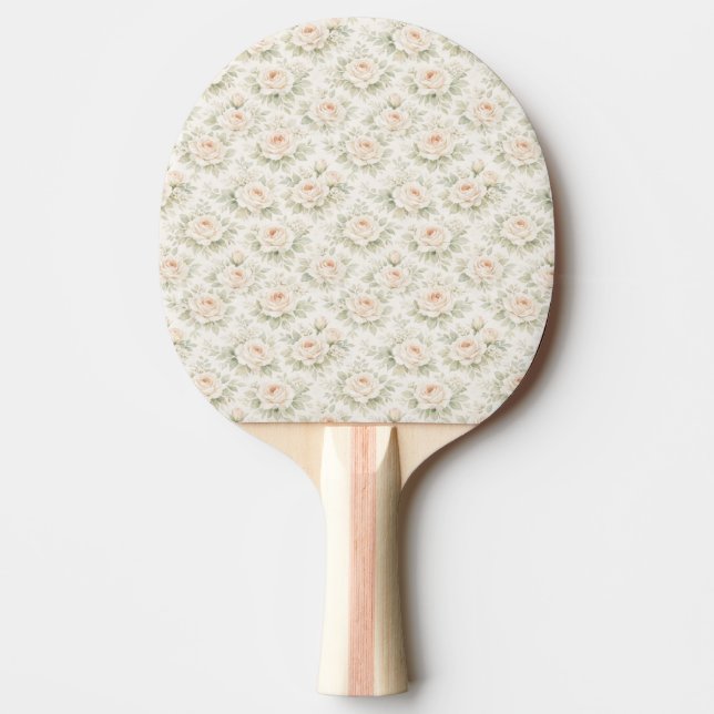 Bridal Floral Pattern Ping Pong Paddle (Front)