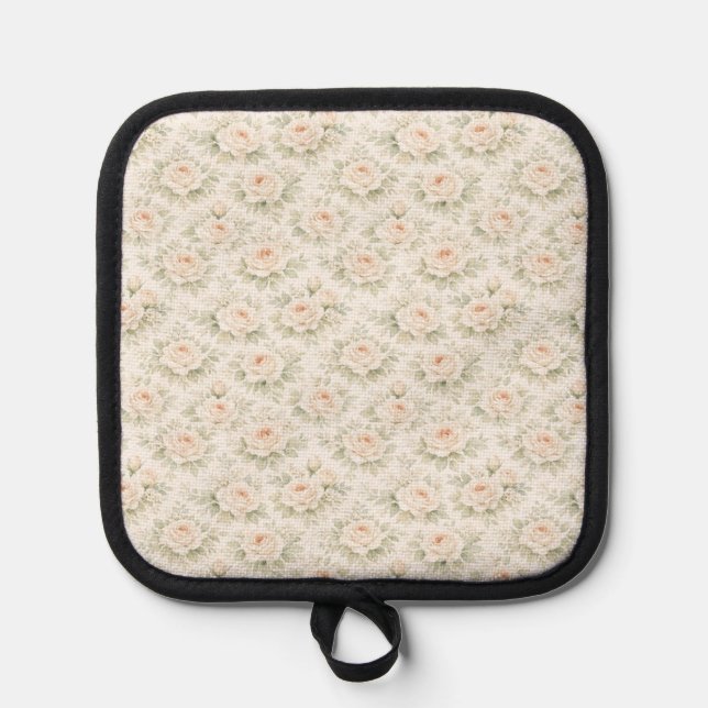 Bridal Floral Pattern Pot Holder (Front)