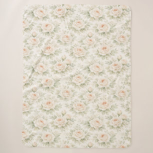 Bridal Floral Pattern Sherpa Blanket
